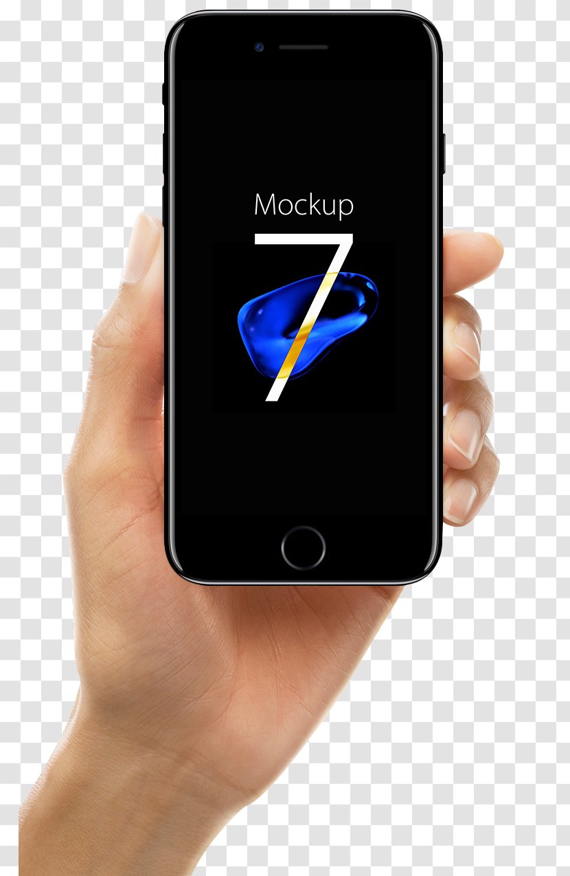 IPhone 6 Mockup Graphic Design - Telephone - Hand Holding Black Apple Phone Deduction Material Transparent PNG