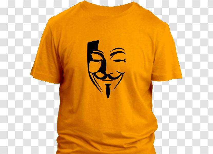 V For Vendetta Guy Fawkes Mask T-shirt - Outerwear Transparent PNG