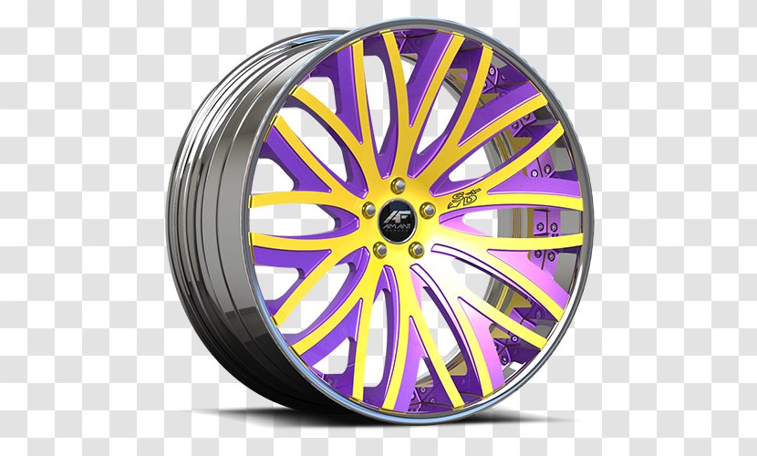 Alloy Wheel Hot Rods By Boyd Concave Function Rim - Purple - Yellow Powder Transparent PNG