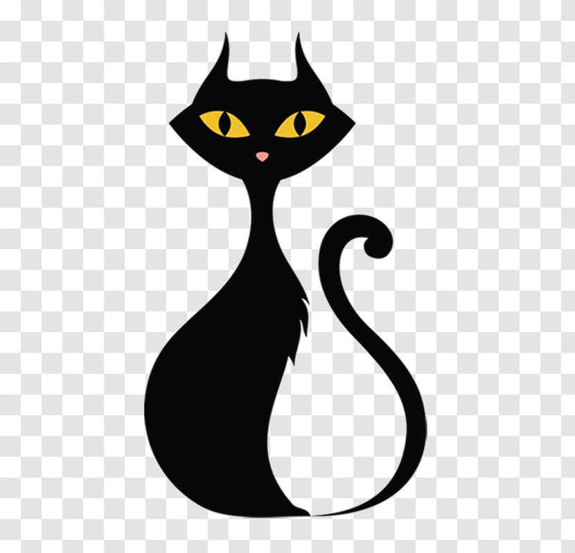 Black Cat Clip Art Drawing Kitten - Freeimg Transparent PNG