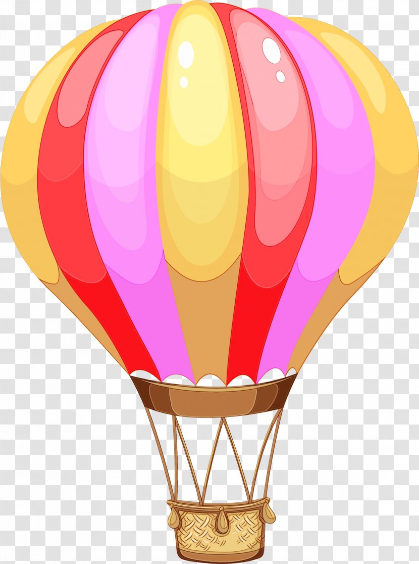 Hot Air Balloon Watercolor - Wet Ink - Sports Magenta Transparent PNG