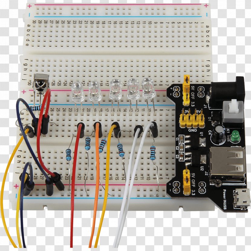 Breadboard Microcontroller Electronic Component Power Converters Electronics - Printed Circuit Board - Microprocessor Development Transparent PNG