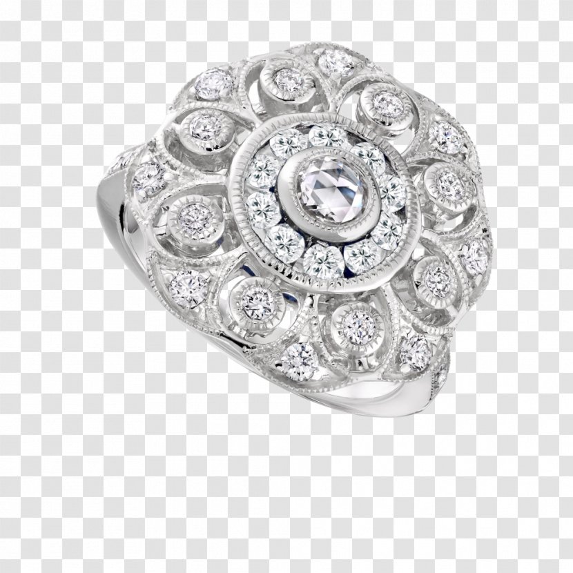 Wedding Ceremony Supply Ring Silver Jewellery Bling-bling - Antique Diamond Rings Transparent PNG