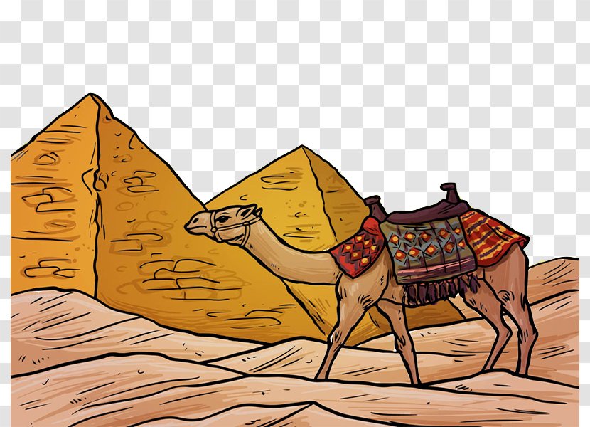 Great Sphinx Of Giza Egyptian Pyramids Pyramid Ancient Egypt Camel - Arabian - Desert Scenery Transparent PNG
