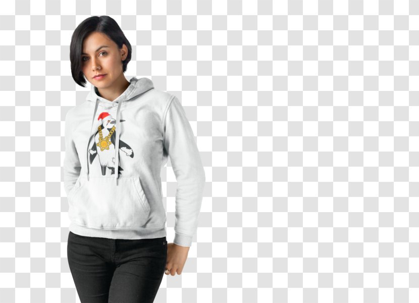 Hoodie T-shirt Sweater Crew Neck - Crop Top Transparent PNG