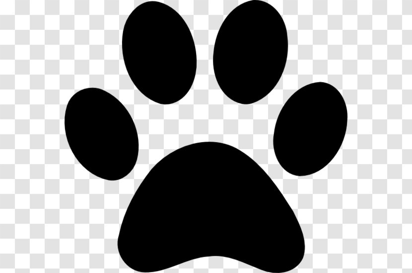 Paw Printing Rabbit Clip Art - Black And White - Tiger Print Transparent PNG