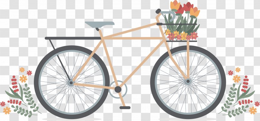 Bicycle Wheel Icon - Tire - Romantic Flower Bike Transparent PNG