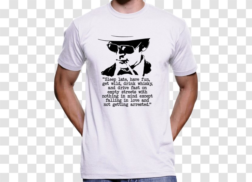 Printed T-shirt Hoodie Fear And Loathing In Las Vegas - White Transparent PNG