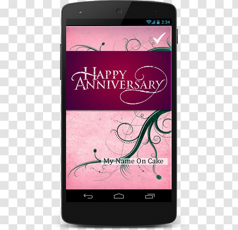 Feature Phone Smartphone Anniversary Cake - Writing - Card Transparent PNG