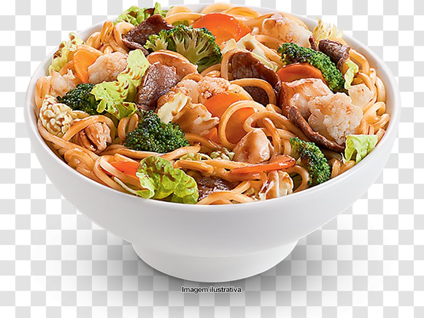 Lo Mein Yakisoba Chinese Cuisine China In Box Spring Roll - Rice Transparent PNG