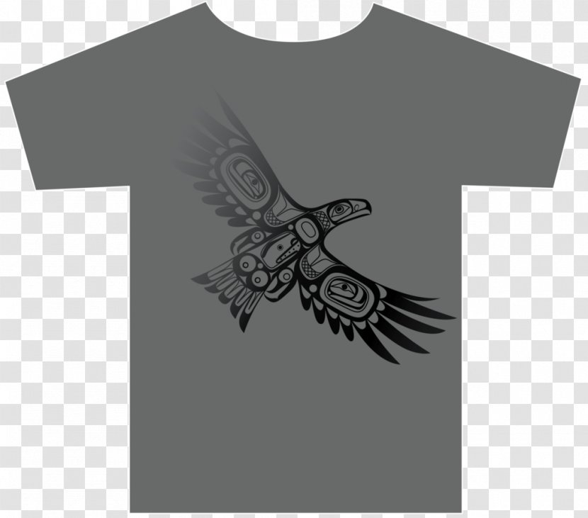 T-shirt Bird Of Prey Sleeve Font - Black And White Transparent PNG