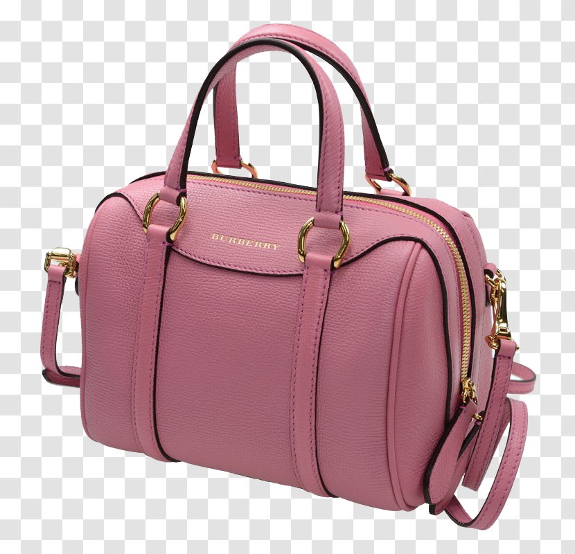 Handbag Leather - Designer - BURBERRY Burberry Pink Bag Transparent PNG