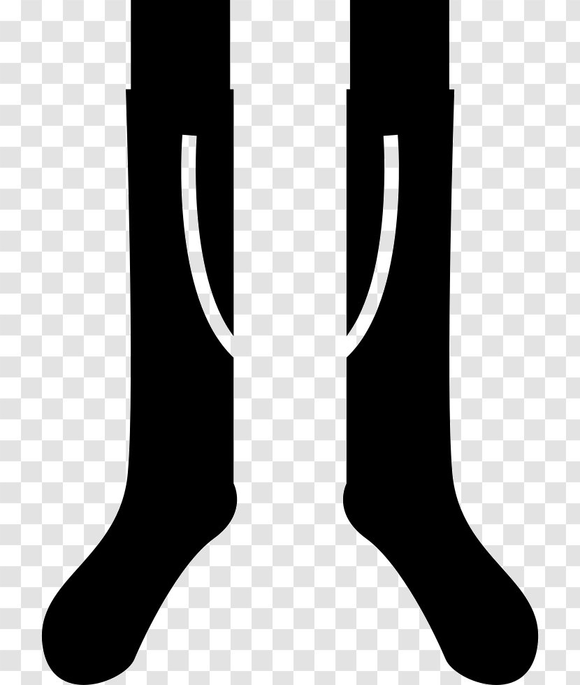 Sock Knee Highs Uniform - Tights - Black And White Transparent PNG