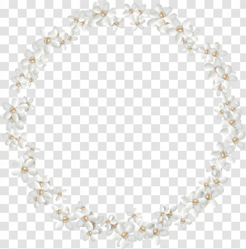 Paper Clip Art - White Flowers Circle Pattern Transparent PNG