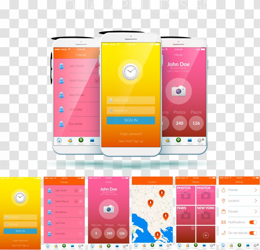 Feature Phone Smartphone Mobile App User Interface - Vector Forum Transparent PNG