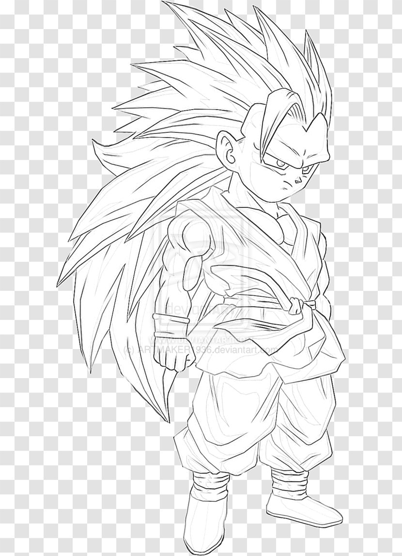 Goku Sketch Line Art Drawing Super Saiyan - Inker Transparent PNG