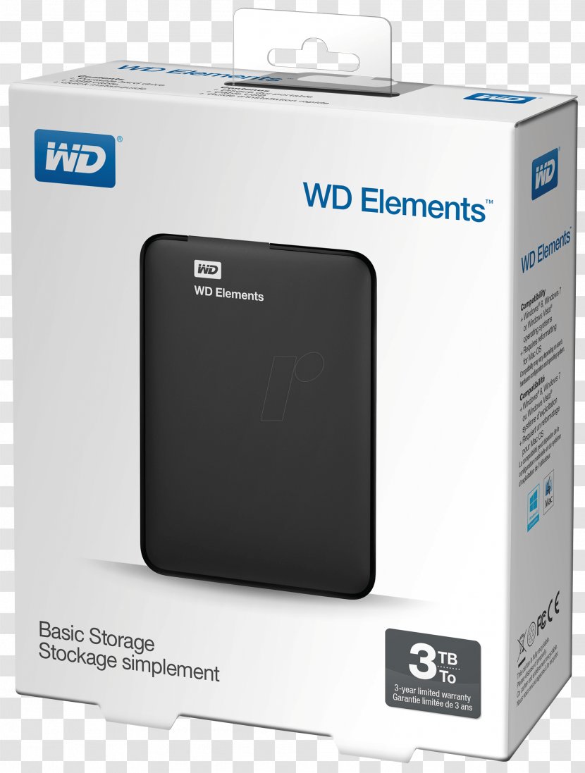 Hard Drives Western Digital WD Elements Portable HDD Terabyte USB 3.0 - Usb 30 Transparent PNG