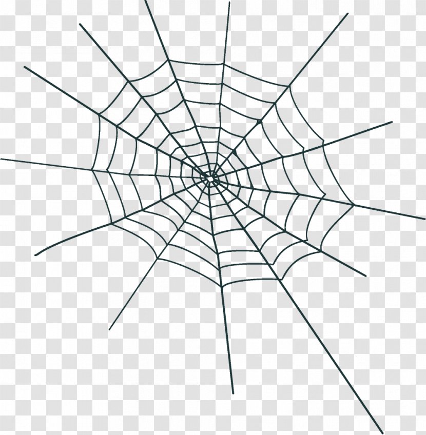 Spider Web Halloween - Blackandwhite Diagram Transparent PNG