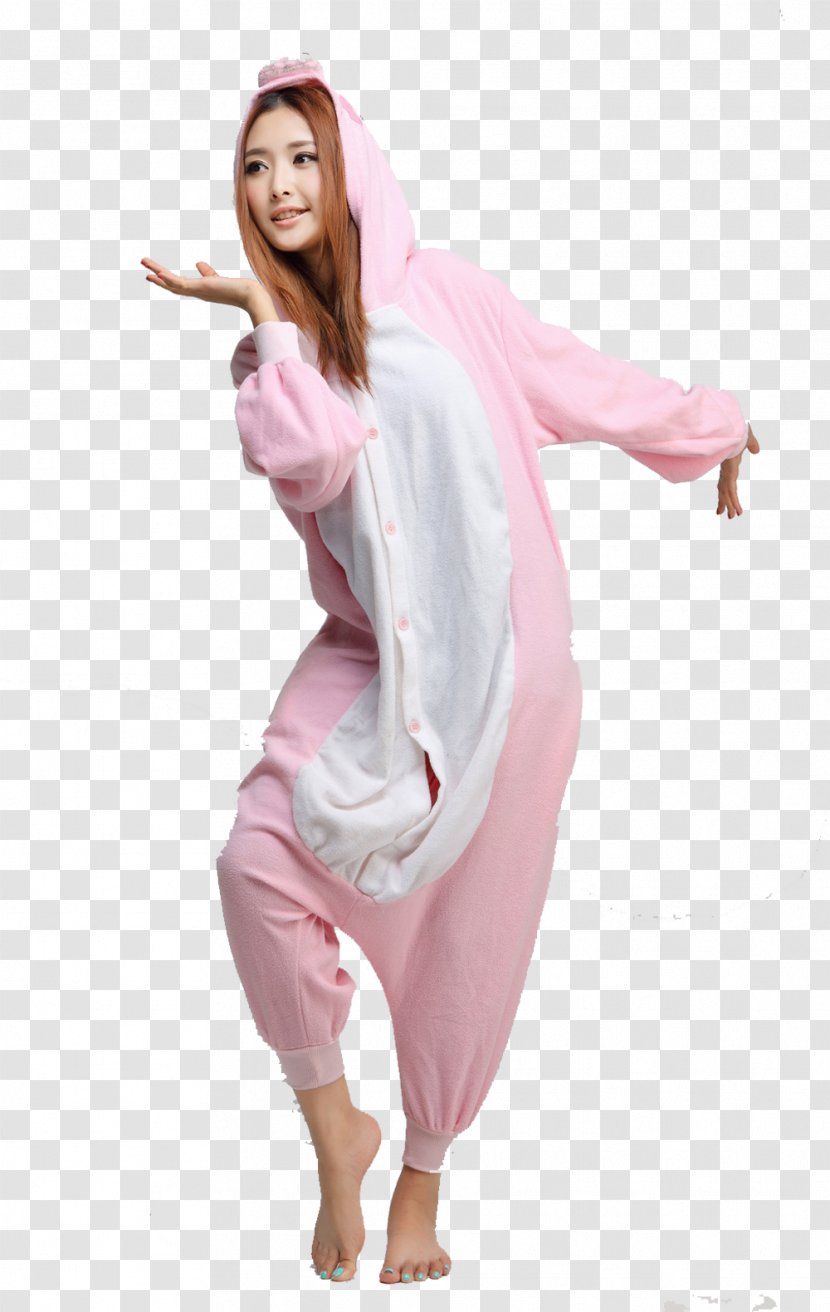Pig Hello Kitty Pajamas Costume Kigurumi - Onesie Transparent PNG