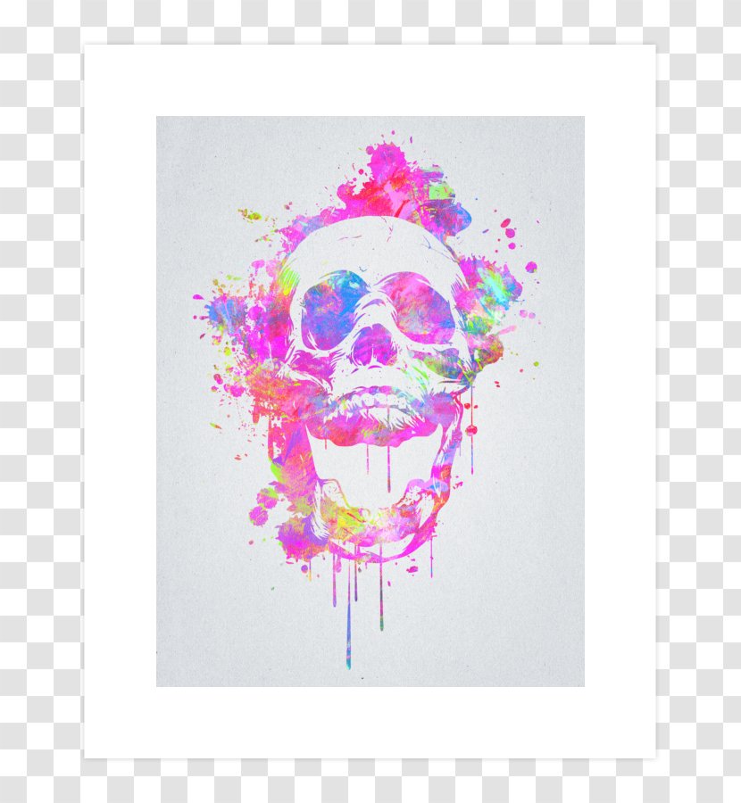 T-shirt Art Watercolor Painting Skull - Petal Transparent PNG
