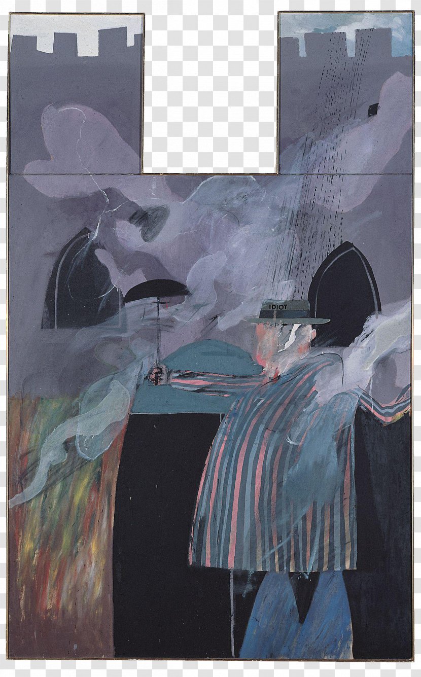Man Stood In Front Of His House With Rain Descending (The Idiot) Watercolor Painting Modern Art - Francis Bacon Transparent PNG