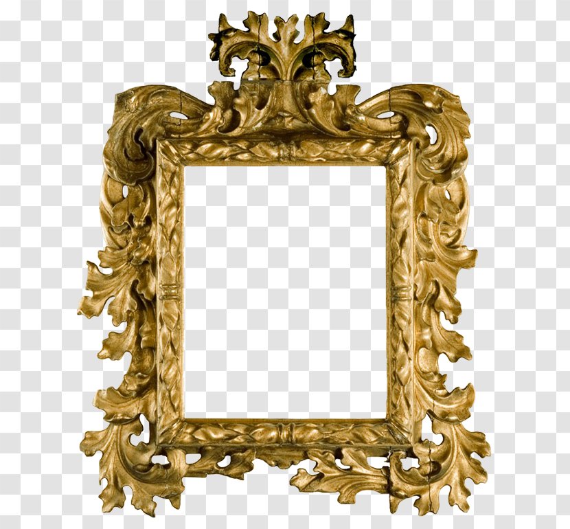 Picture Frames Baroque Gold Mirror - Brass Transparent PNG
