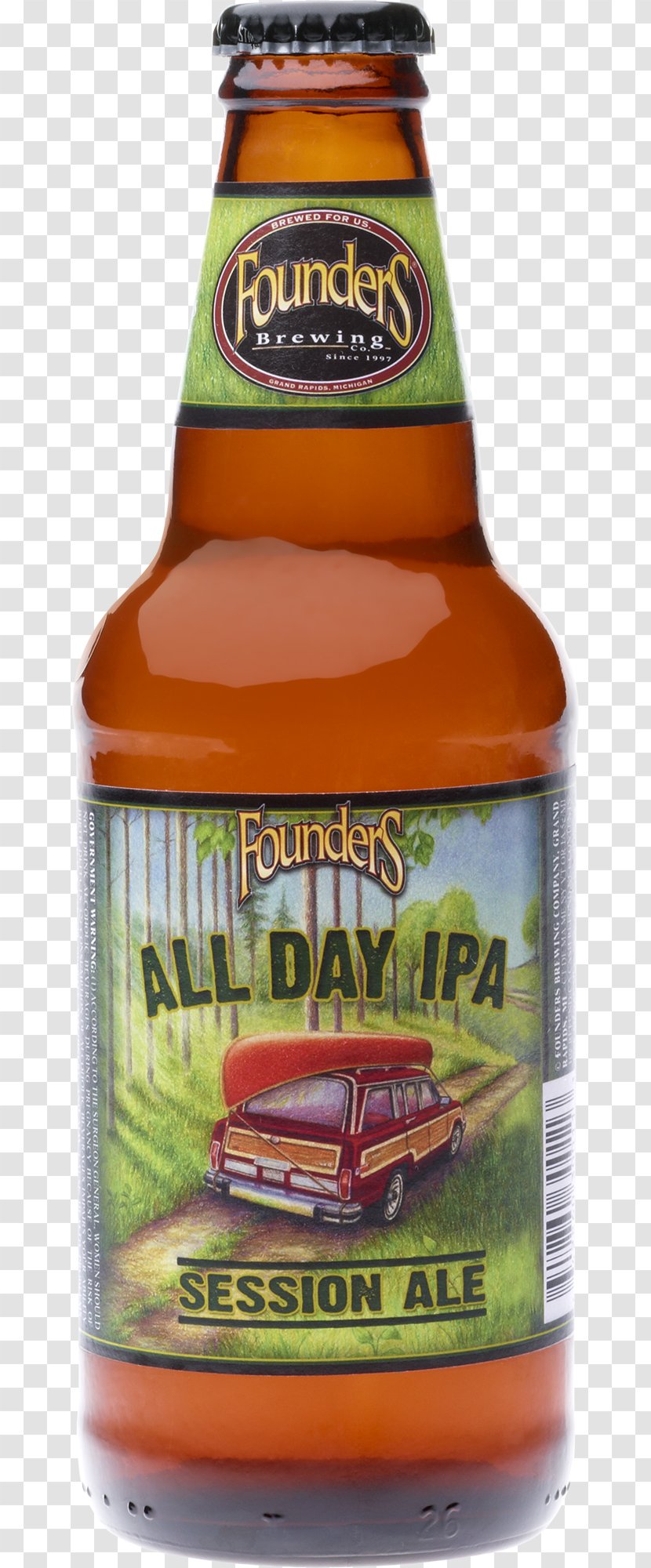 Founders Brewing Company Founder's All Day IPA India Pale Ale Beer Distilled Beverage - Cider Transparent PNG