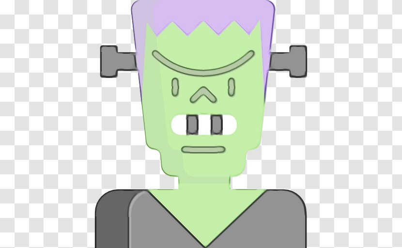 Green Cartoon Head Line Smile - Gesture Animation Transparent PNG