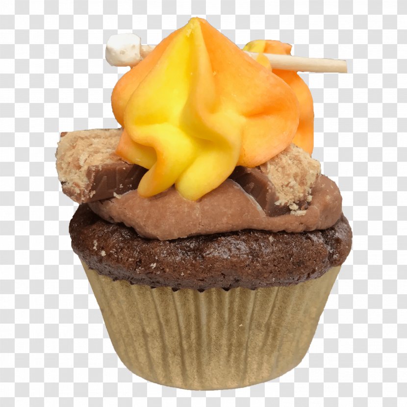 Cupcake Frosting & Icing Cream S'more Chocolate - Buttercream Transparent PNG