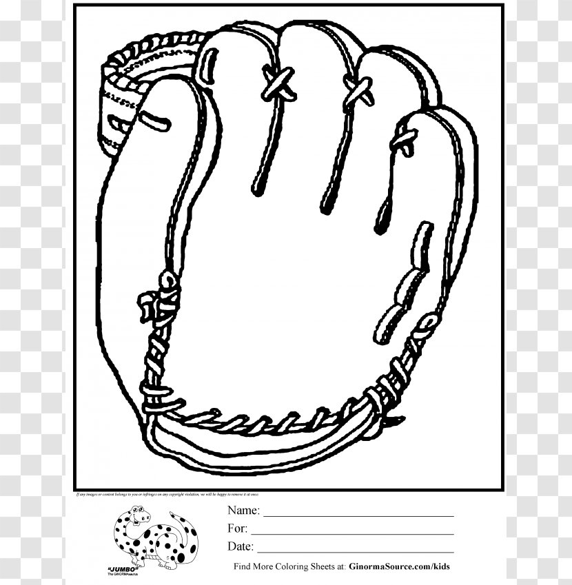 Baseball Glove Coloring Book Catcher Clip Art - Heart - Baseballs Pictures Transparent PNG