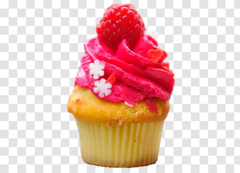 Cupcake Red Velvet Cake Muffin Buttercream Raspberry Transparent PNG