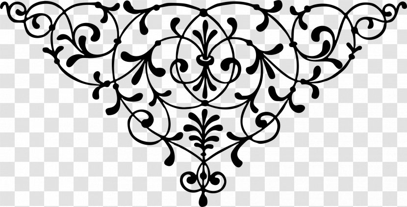 Borders And Frames Motif Clip Art - Black White - MOTIF Transparent PNG