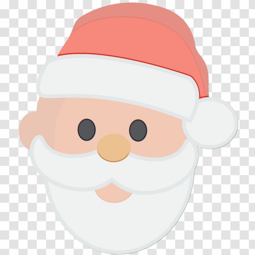 Santa Claus Cartoon - Wet Ink - Moustache Facial Hair Transparent PNG