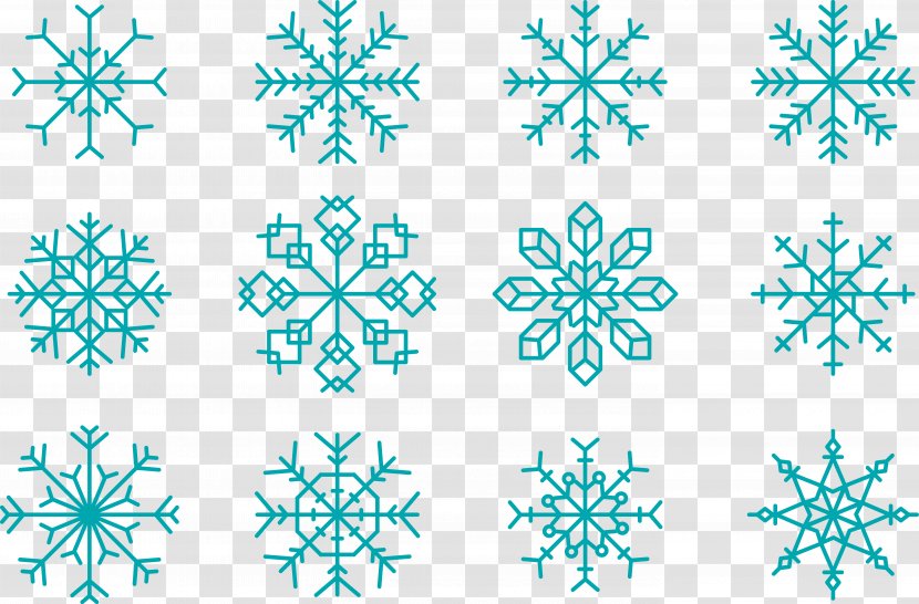 Snowflake Euclidean Vector Shape - Christmas Blue Collection Transparent PNG