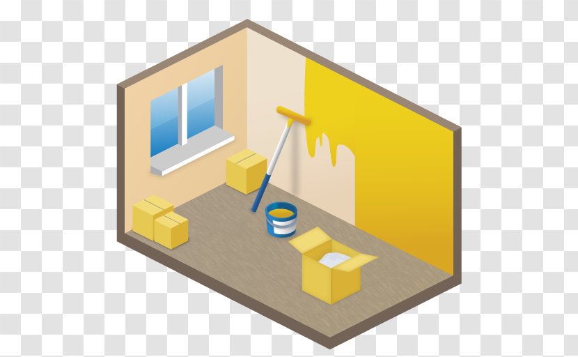 Angle House Material Yellow - New Room Transparent PNG