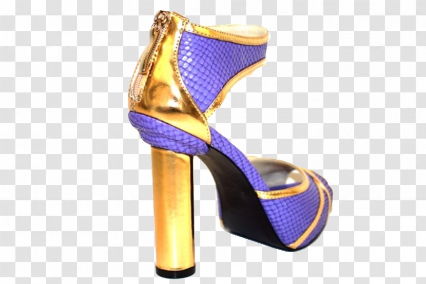 Sandal High-heeled Shoe - Electric Blue Transparent PNG