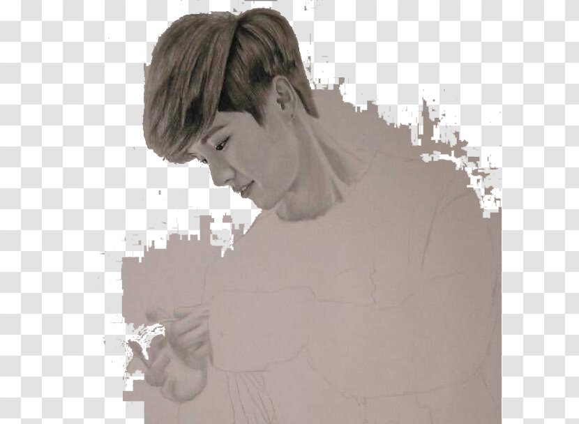 Man Drawing - Watercolor - Handsome Boy Side Chalk Transparent PNG