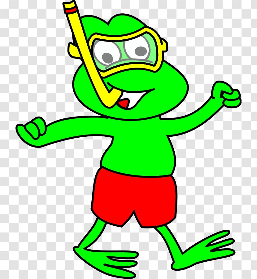 Frog Swimming Swimsuit Clip Art - Green - Clipart Transparent PNG