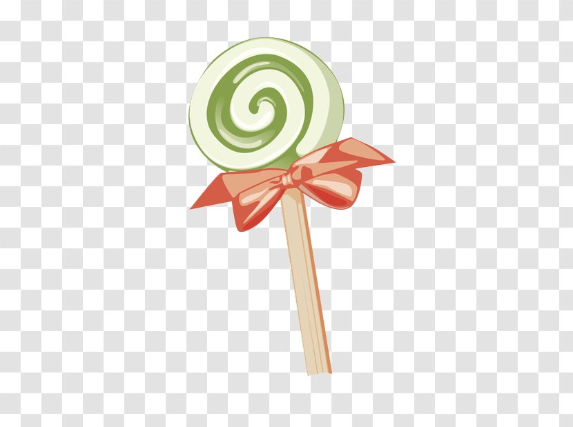 Lollipop Stick Candy Sugar - Confectionery - Creative Hand-painted With Bow Transparent PNG