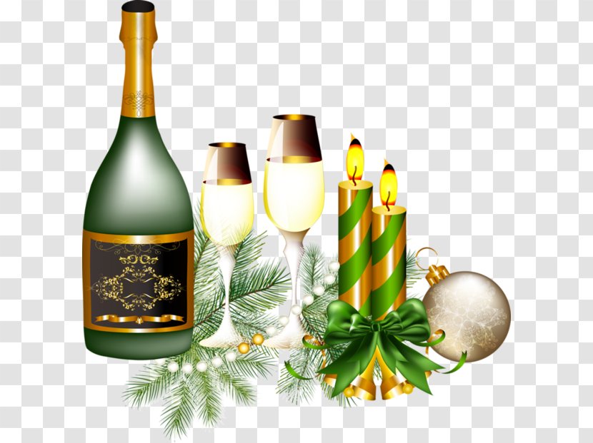 Christmas Day New Year Champagne Holiday - Ceramic - Wine Transparent PNG
