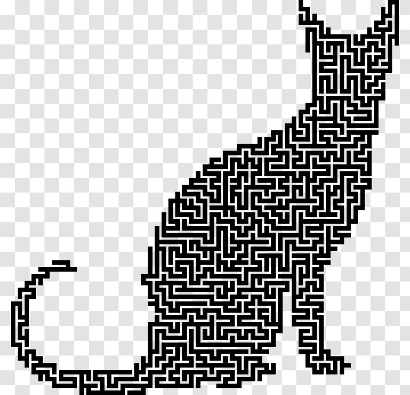 Cat Kitten Maze Puzzle Clip Art - Drawing Transparent PNG