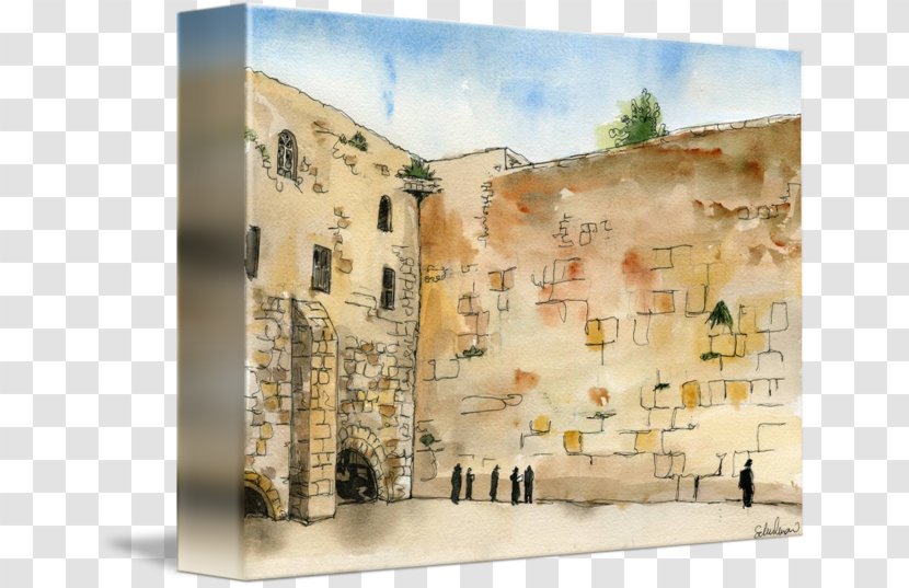 Watercolor Painting Western Wall Gallery Wrap Canvas Transparent PNG