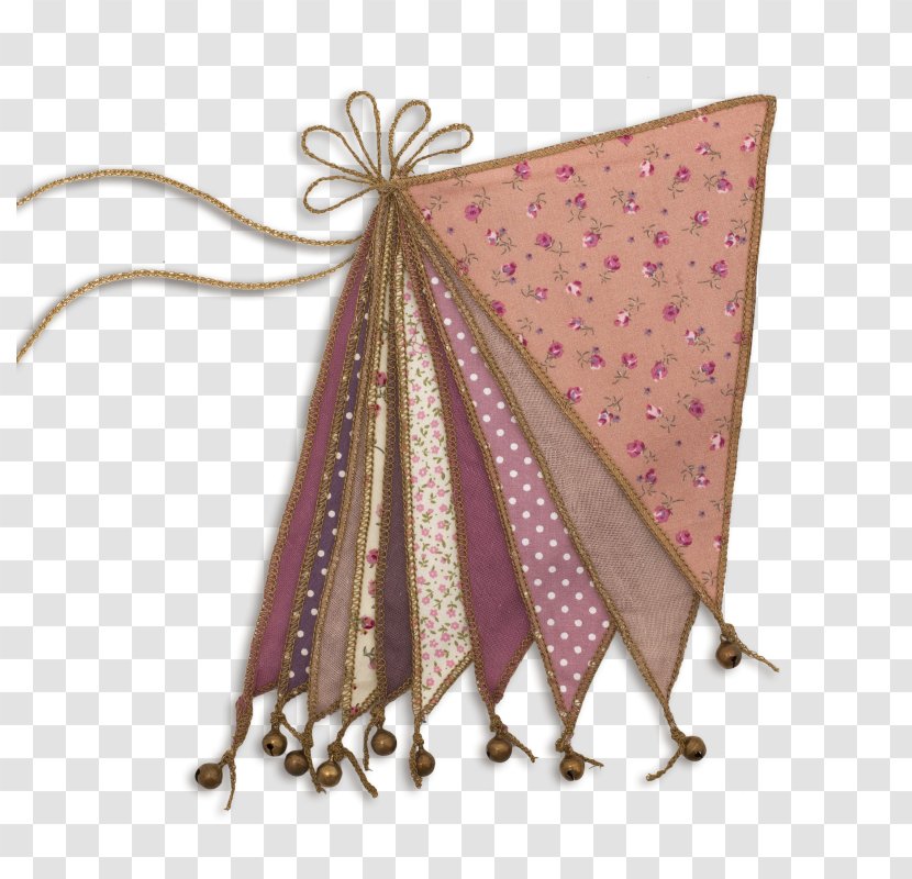 Bunting Textile Pink Color Beige - Craft - Flower Garland Transparent PNG