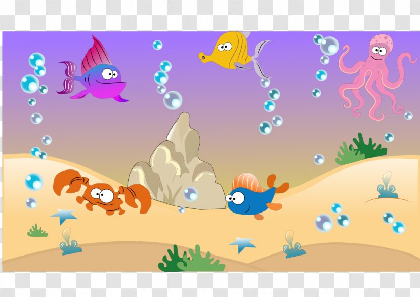 Line Art Clip - Cartoon - Under The Sea Transparent PNG