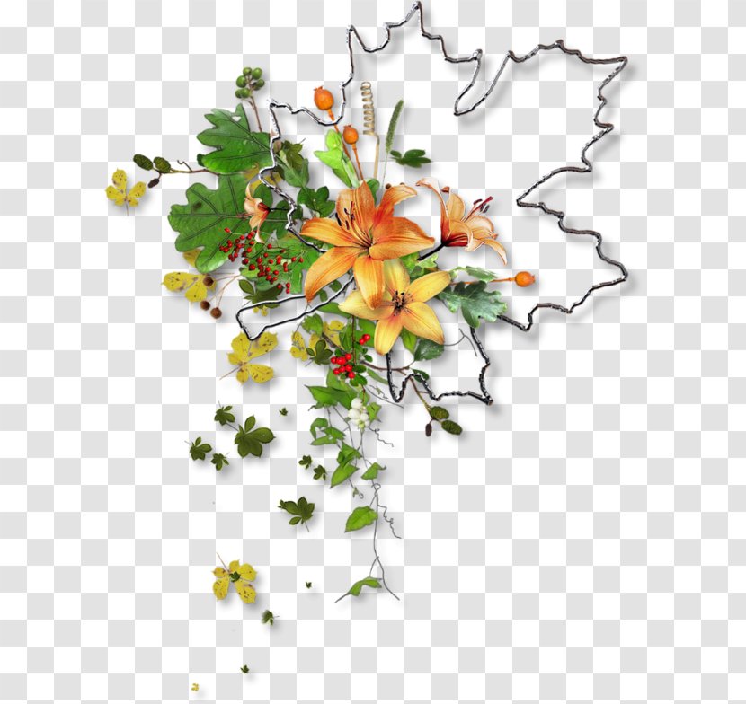 Floral Design Autumn Cut Flowers Leaf - Woman Transparent PNG