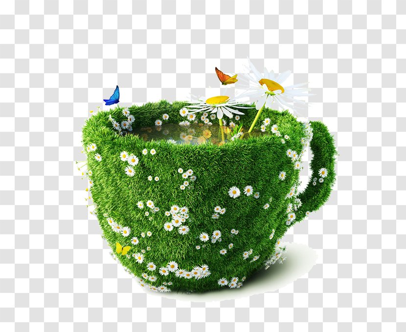 Graphic Design Idea Creativity - Plant - Creative Coffee Cup Flowers Landscape Transparent PNG