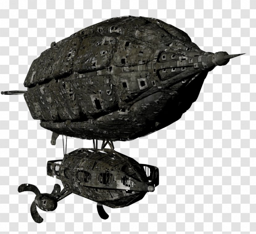 Airship Steampunk 3D Computer Graphics DeviantArt - Black And White - Airships Transparent PNG