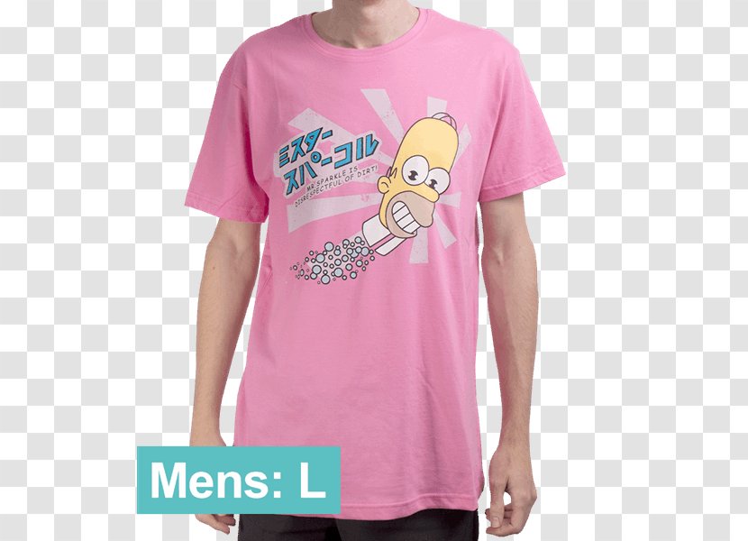 T-shirt Bart Simpson Sleeve Homer - Clothing - Pink Sparkles Transparent PNG