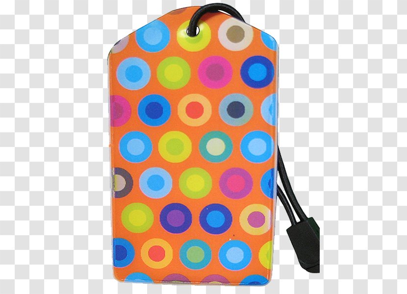 Bag Tag Travel Product Baggage - Telephony - Orange Dots Transparent PNG