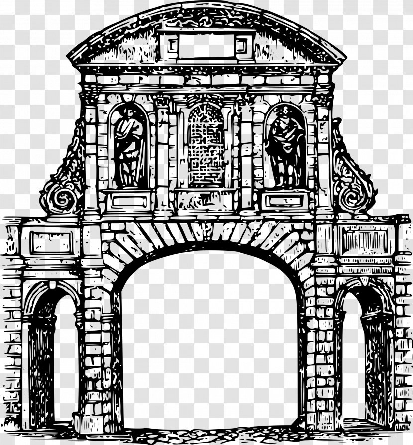 Arch Drawing Clip Art - Medieval Architecture Transparent PNG